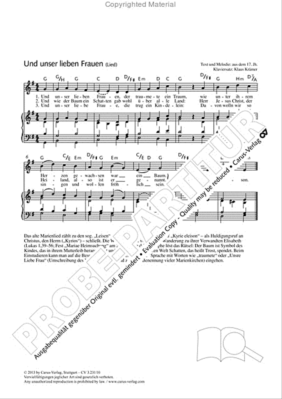 Und unser lieben Frauen (Lied) Score scores gallery preview page 2