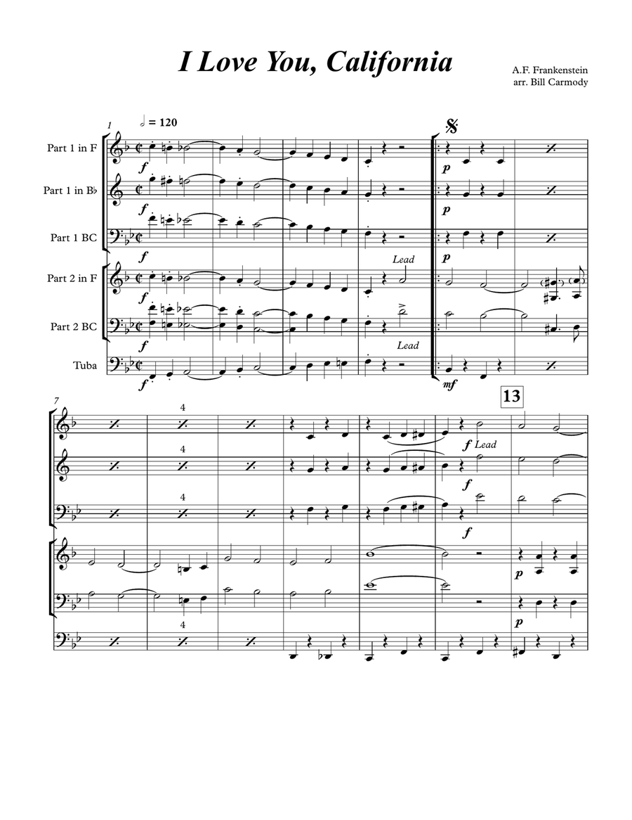 I Love You, California Brass Ensemble scores gallery preview page 2