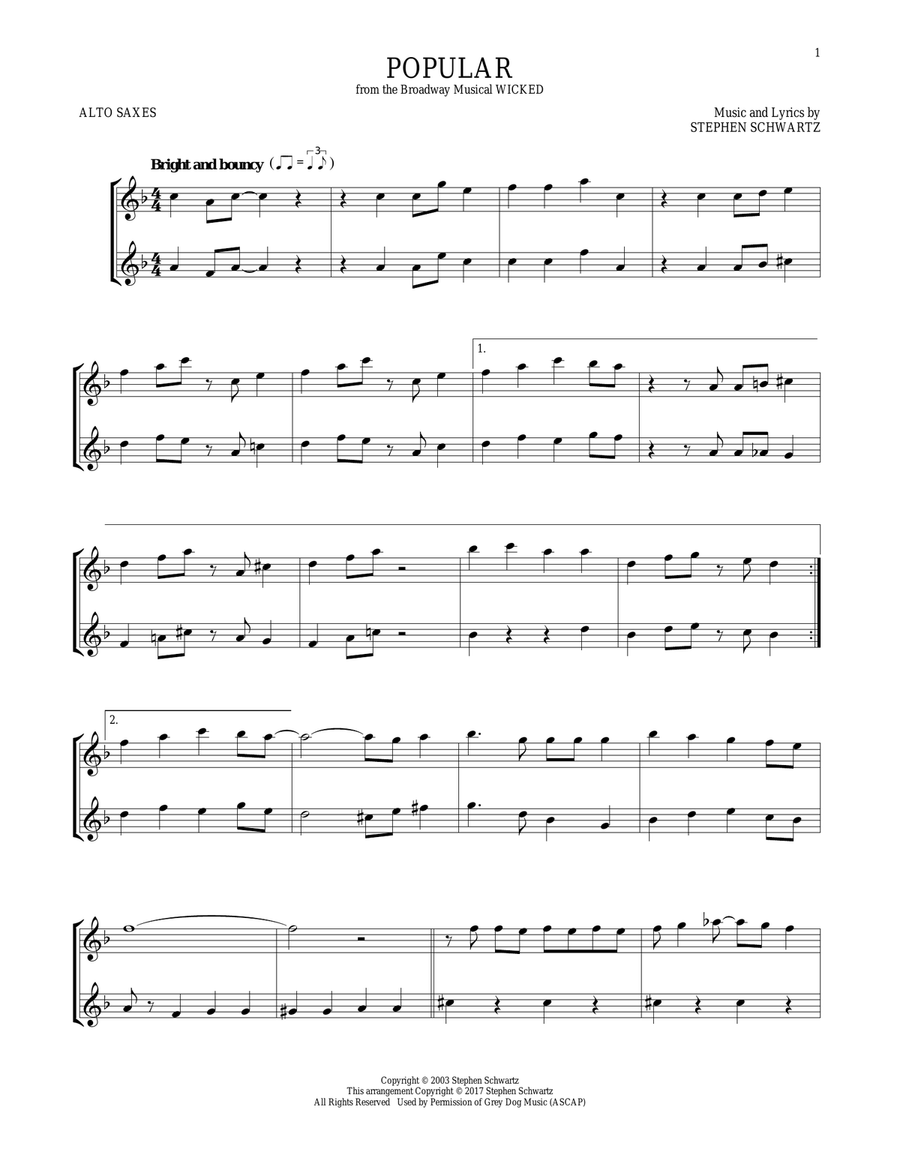 Popular (from Wicked)