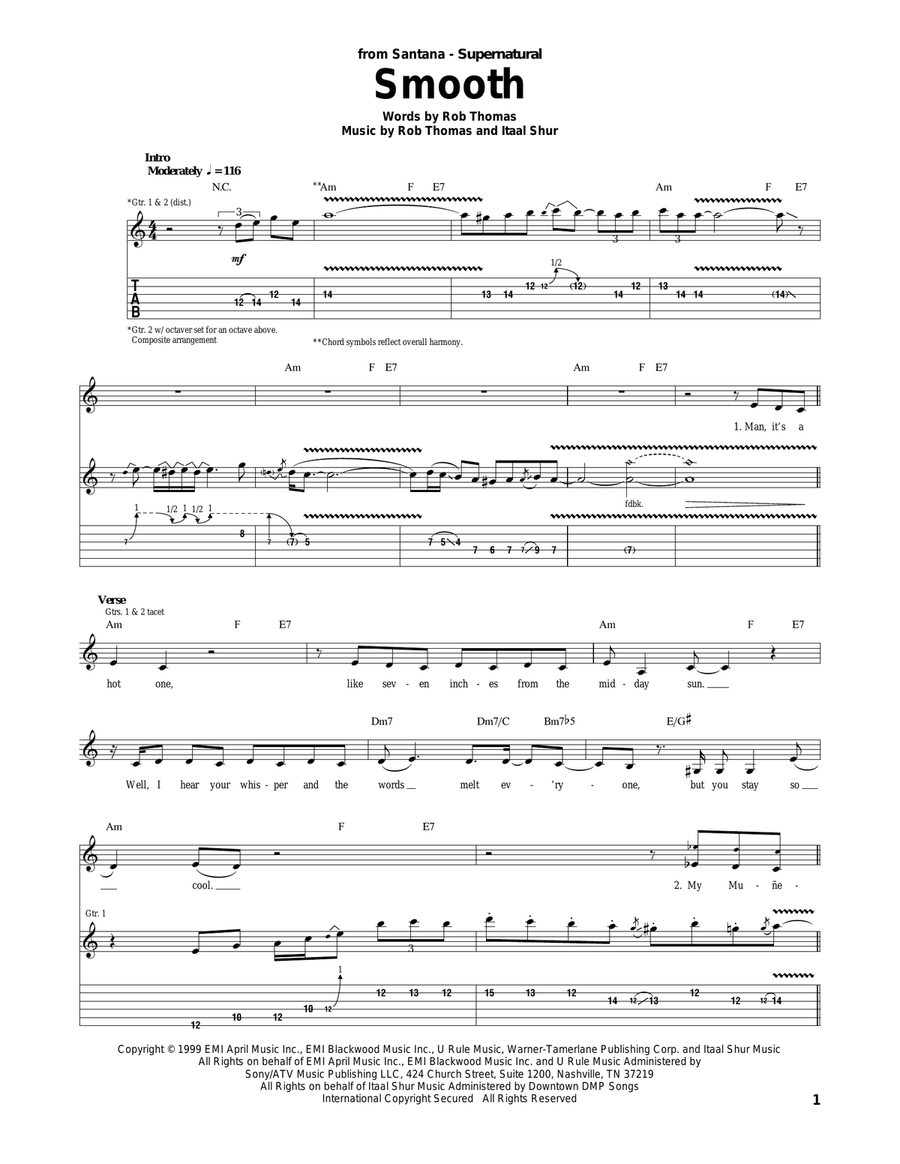 Smooth Acoustic Guitar scores gallery preview page 1