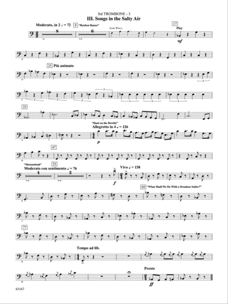 Down to the Sea in Ships (from the NBC TV Film Project 20): 3rd Trombone Concert Band scores gallery preview page 4