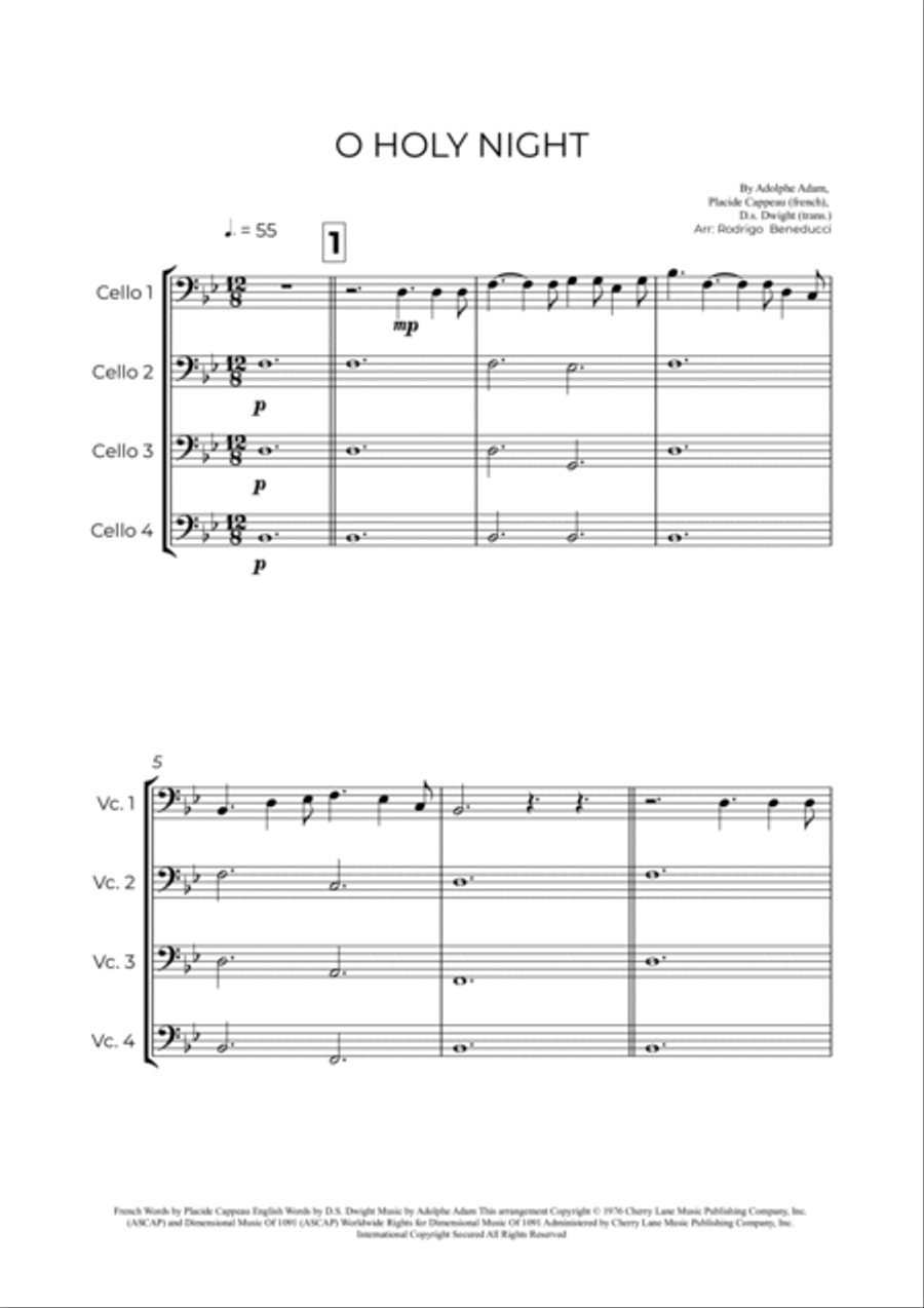 O Holy Night String Quartet scores gallery preview page 2