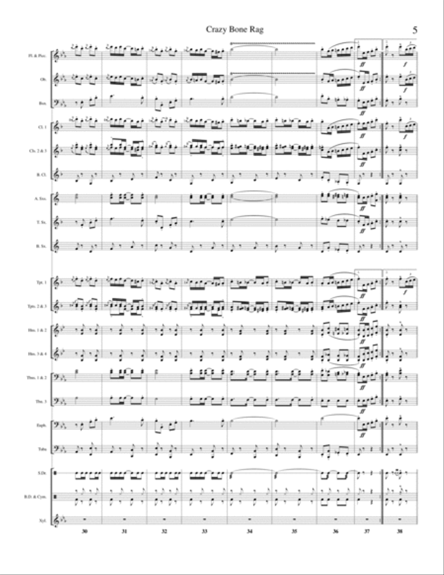 Crazy Bone Rag Concert Band scores gallery preview page 4