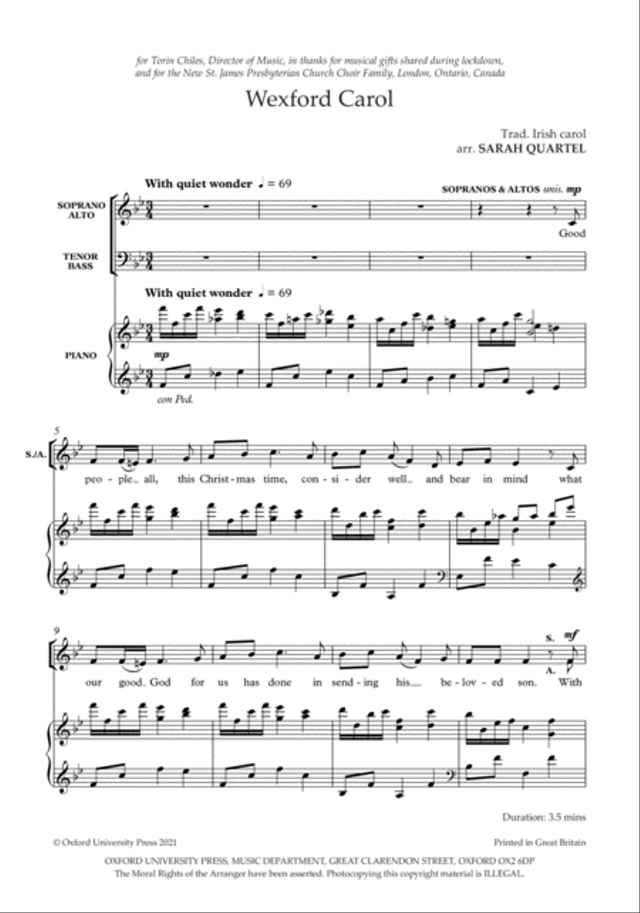 Wexford Carol 4-Part scores gallery preview page 2