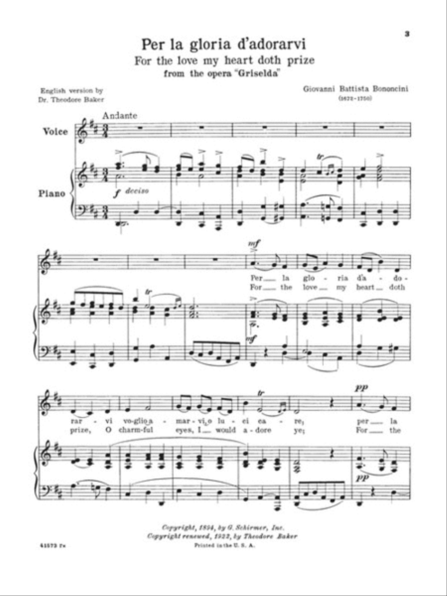 24 Italian Songs & Arias of the 17th & 18th Centuries Voice Solo scores gallery preview page 3