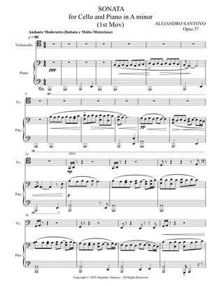 "Sonata for Cello and Piano in A minor, Opus 37" (1st Movement) by ALEJANDRO SANTOYO