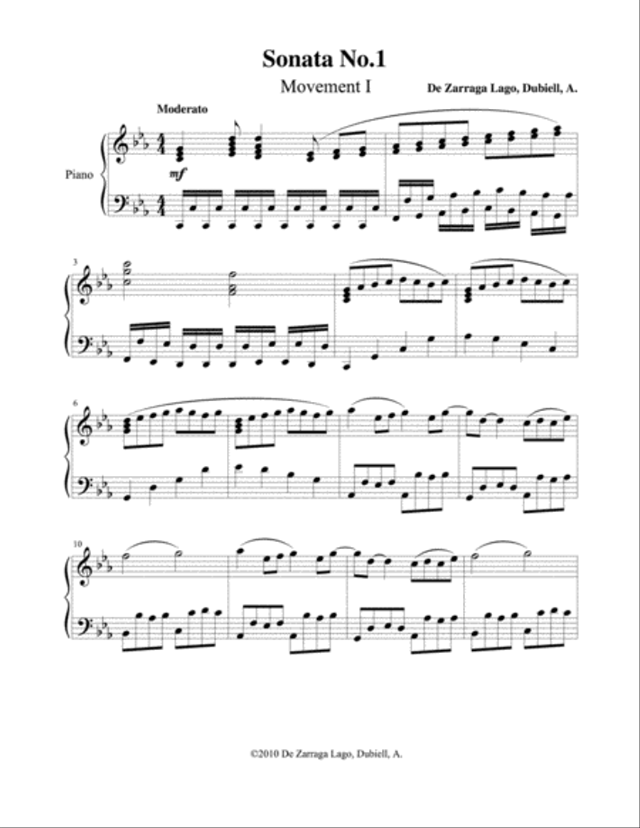 sonata no.1 Piano Solo scores gallery preview page 6