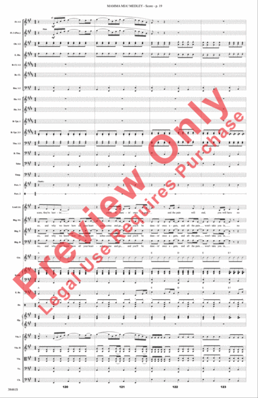 Mamma Mia! Medley Full Orchestra scores gallery preview page 20