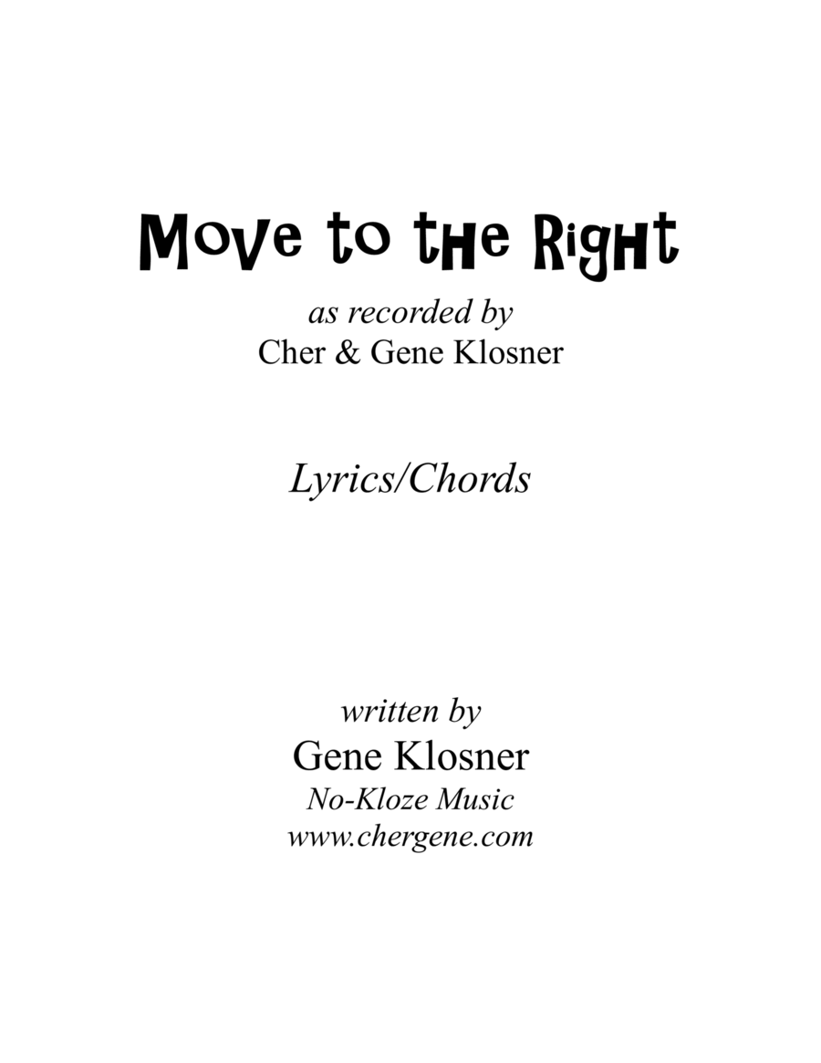 Move to the Right [Lyrics/Chords] Electric Guitar scores gallery preview page 1