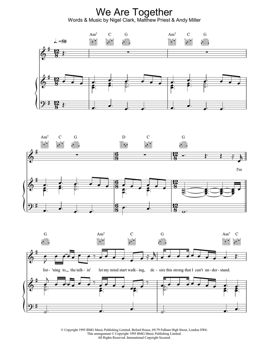 We Are Together We Are Together Piano, Vocal, Guitar scores gallery preview page 1