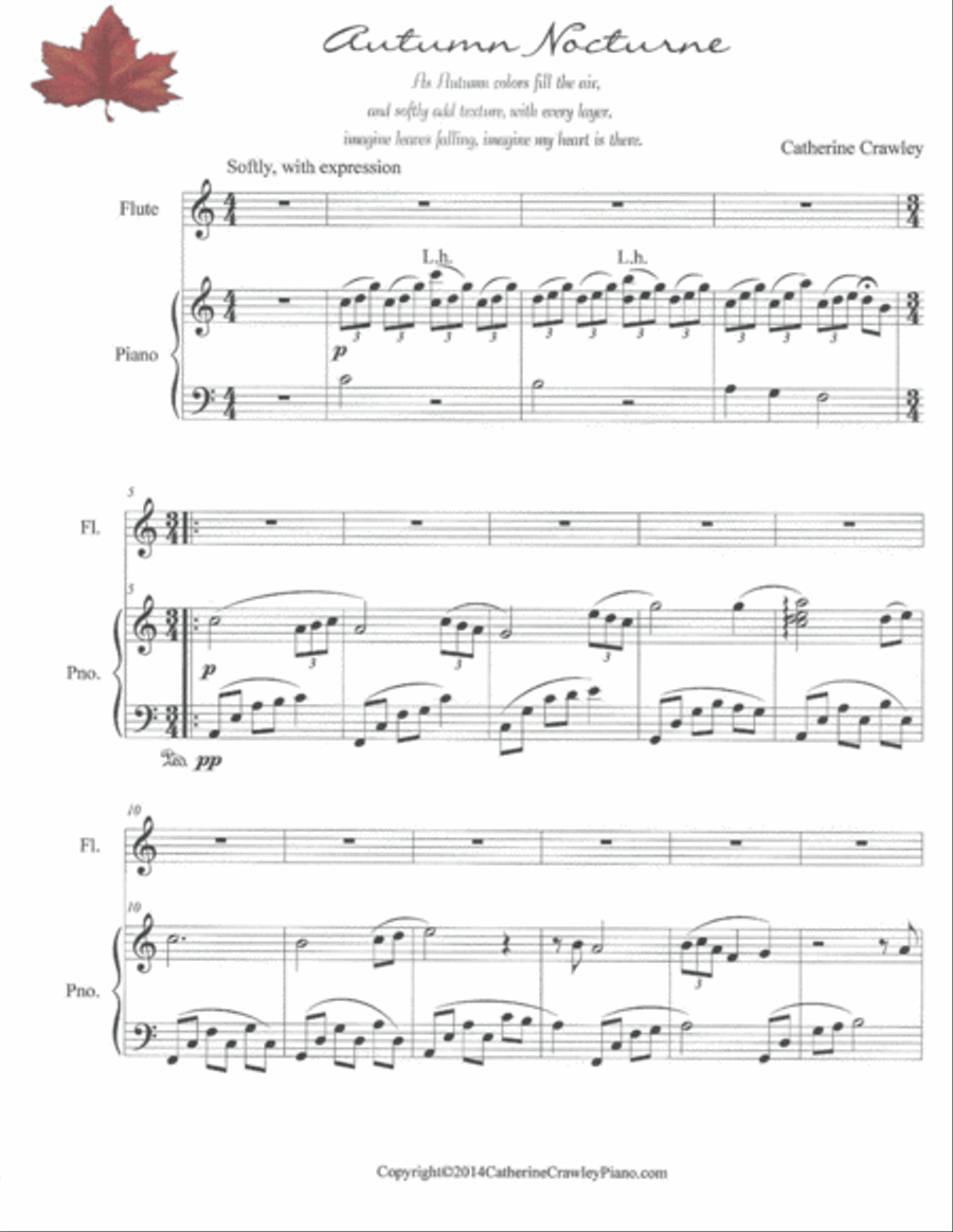 Autumn Nocturne Woodwind Duet scores gallery preview page 1