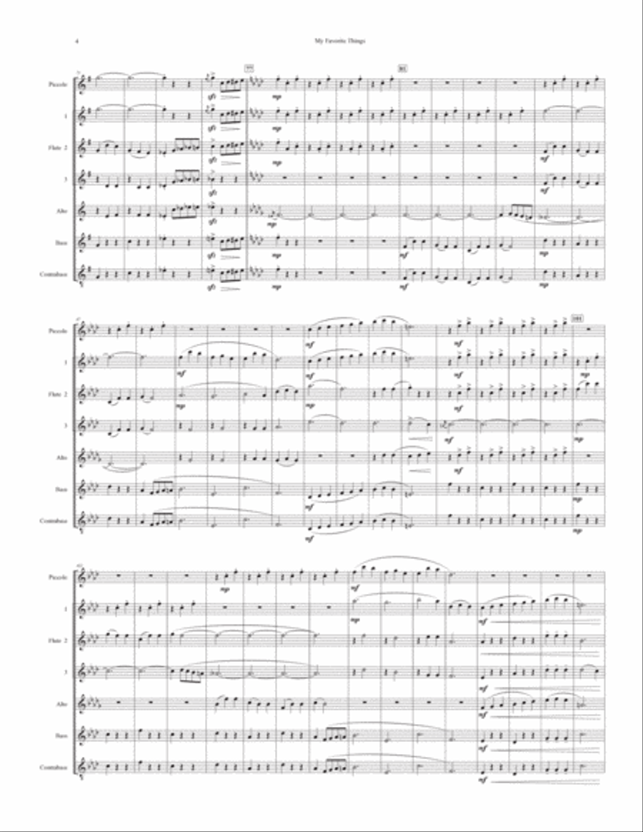 My Favorite Things Flute Choir scores gallery preview page 4