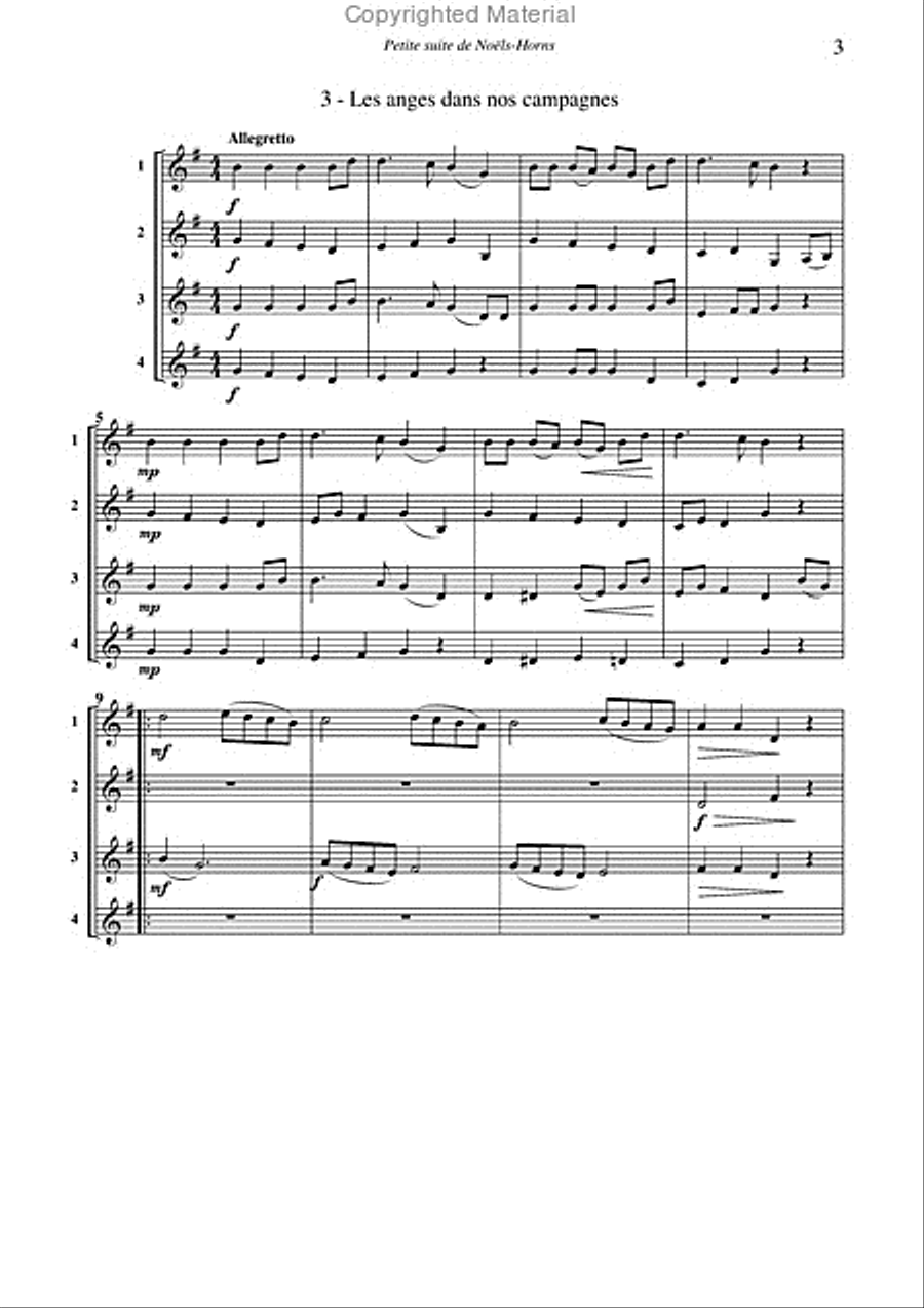 Petite suite de noëls, pour cor Horn scores gallery preview page 4