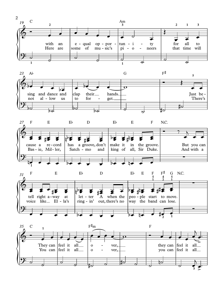 Sir Duke Piano, Vocal scores gallery preview page 2