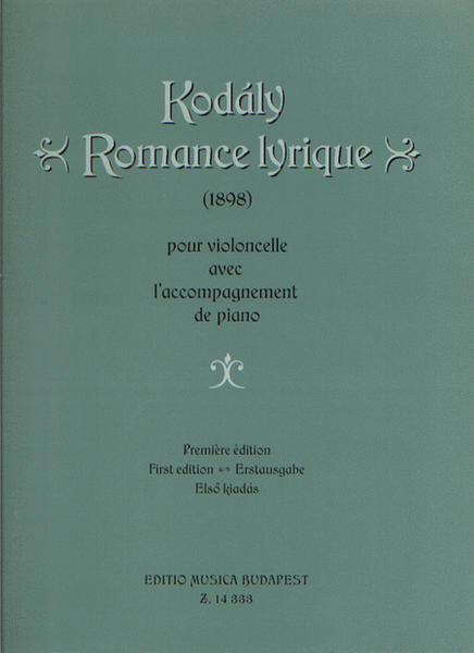 Romance Lyrique For Cello And Piano