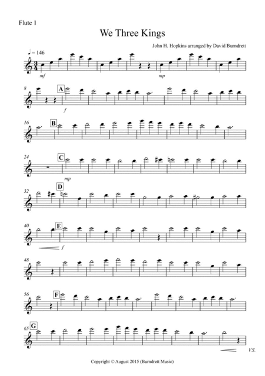 We Three Kings for Flute Quartet Flute Quartet scores gallery preview page 4