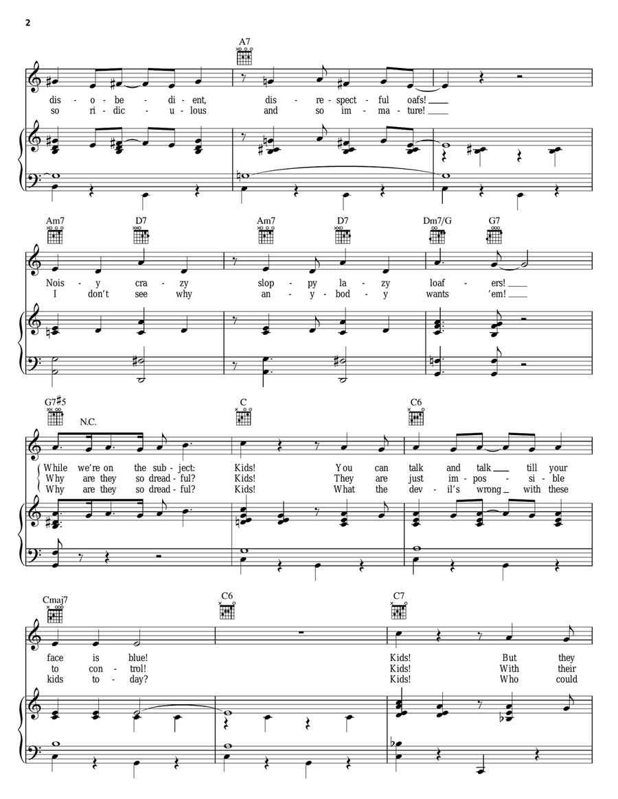 Kids! Piano, Vocal, Guitar scores gallery preview page 2