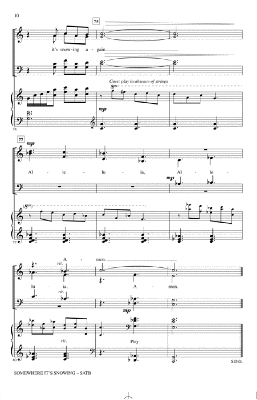 Somewhere It's Snowing (arr. John Leavitt) 4-Part scores gallery preview page 9