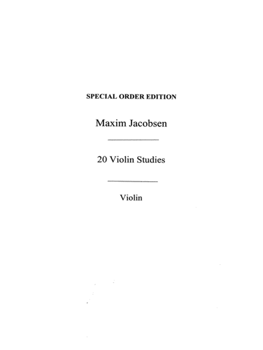 Jacobsen, M Twenty Studies Op.6