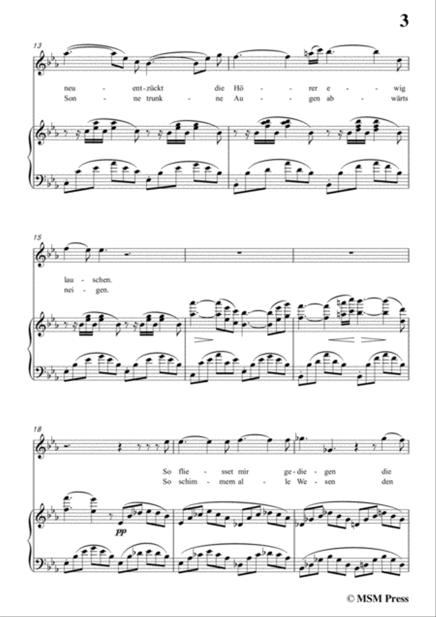 Schubert-Der Fluss,in E flat Major,for Voice&Piano Voice scores gallery preview page 5
