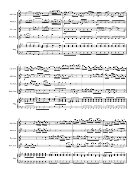 Bach - Brandenburg Concerto No. 6 (for Saxophone Quartet SATB and Optional Organ) image number null