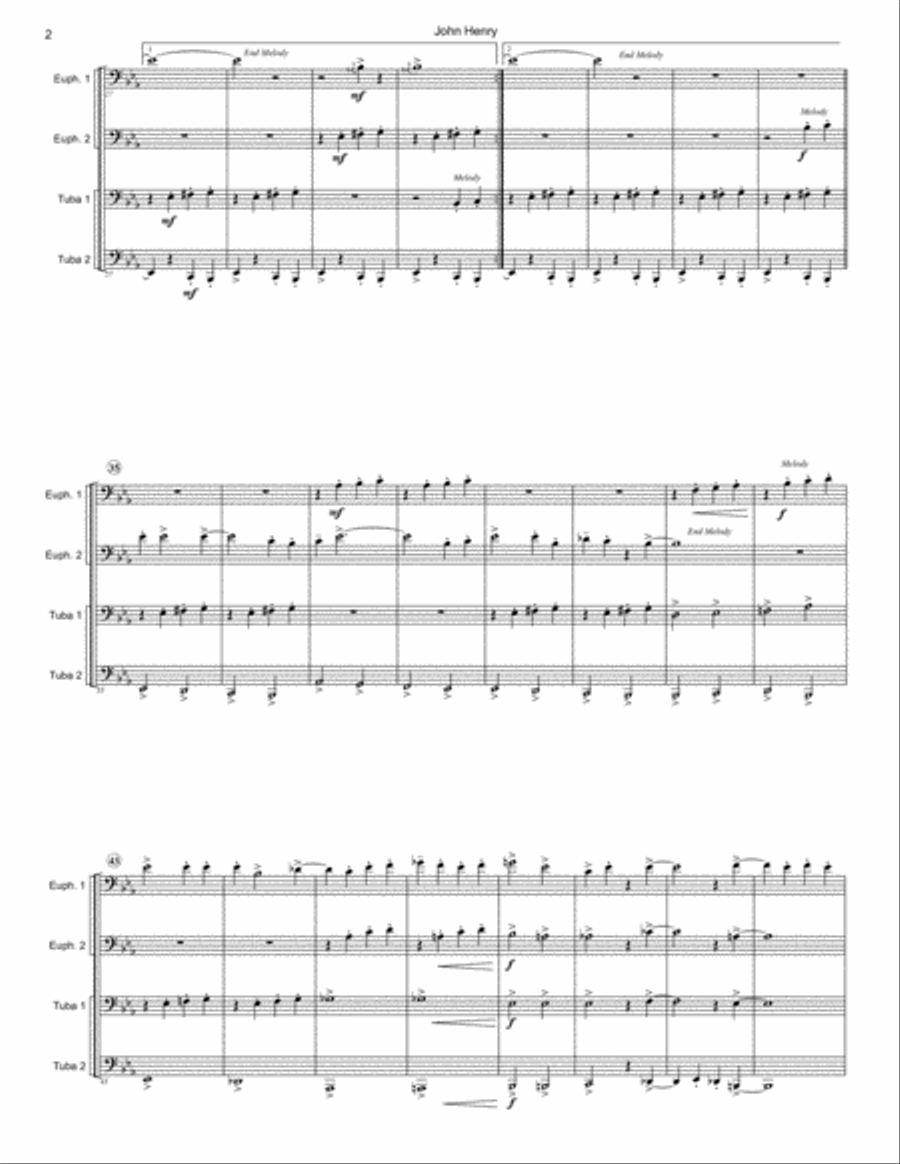 John Henry John Henry Brass Ensemble scores gallery preview page 2