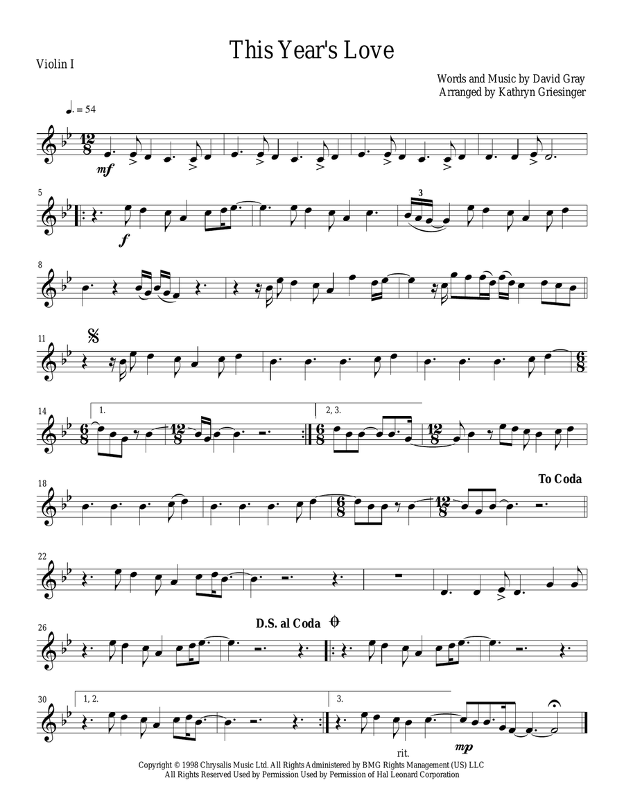 This Year's Love This Year's Love String Quartet scores gallery preview page 1