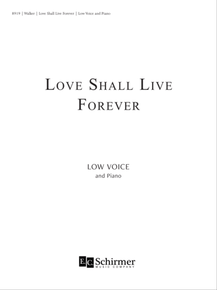 Love Shall Live Forever Low Voice scores gallery preview page 1