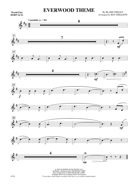 Everwood Theme: (wp) 1st Horn in E-flat