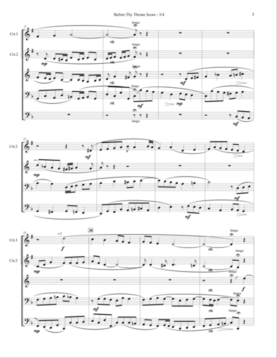 JS BACH: Before Thy Throne, Chorale Prelude, arranged for Brass Quintet Brass Quintet scores gallery preview page 5
