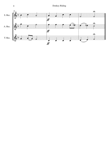 Donkey riding for recorder trio (soprano, alto, tenor) image number null