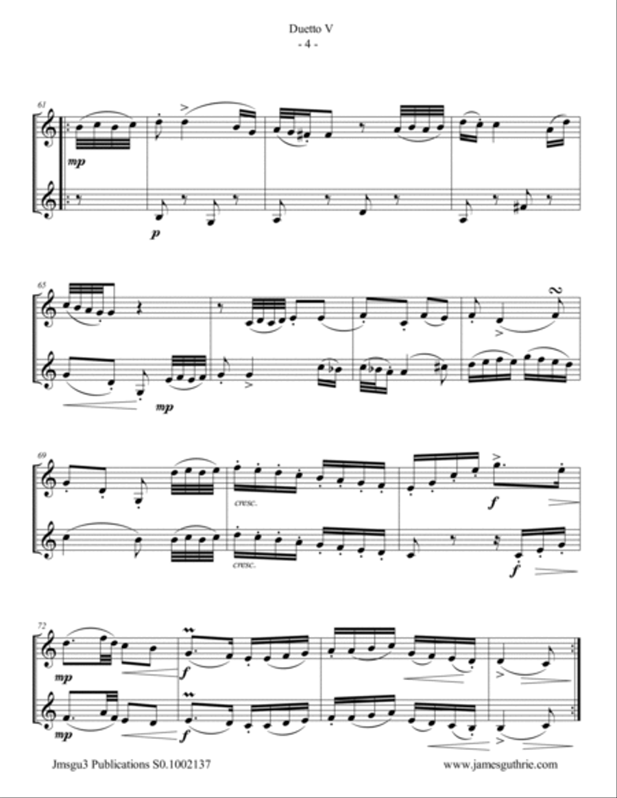 Stamitz: Duet Op. 27 No. 5 for French Horn Duo Brass Duet scores gallery preview page 4