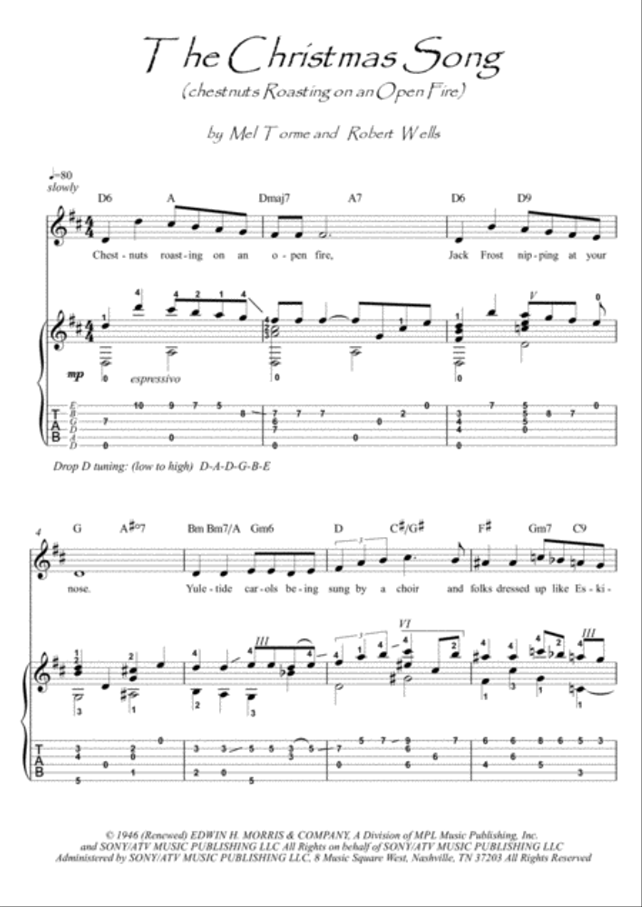 The Christmas Song (chestnuts Roasting On An Open Fire) Electric Guitar scores gallery preview page 1
