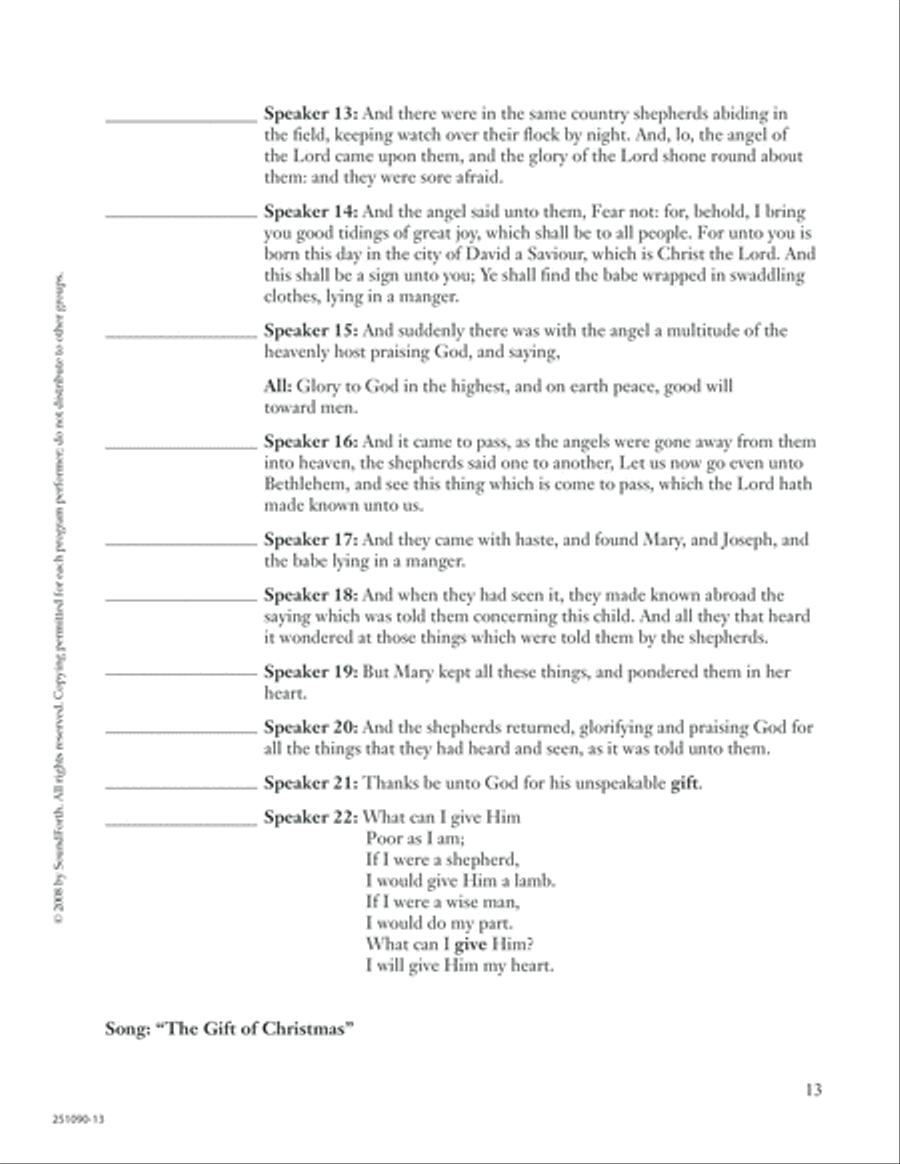 The Gift of Christmas Unison Choir scores gallery preview page 13