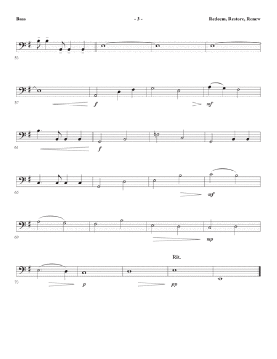 A Weary World Rejoices (A Chamber Cantata For Christmas) - Double Bass A Weary World Rejoices (A Chamber Cantata For Christmas) - Double Bass Choir scores gallery preview page 10