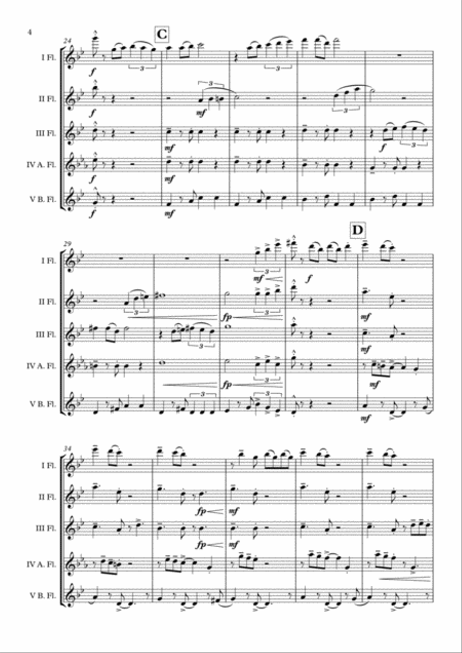 Sway (Quien Sera) Flute Choir scores gallery preview page 5
