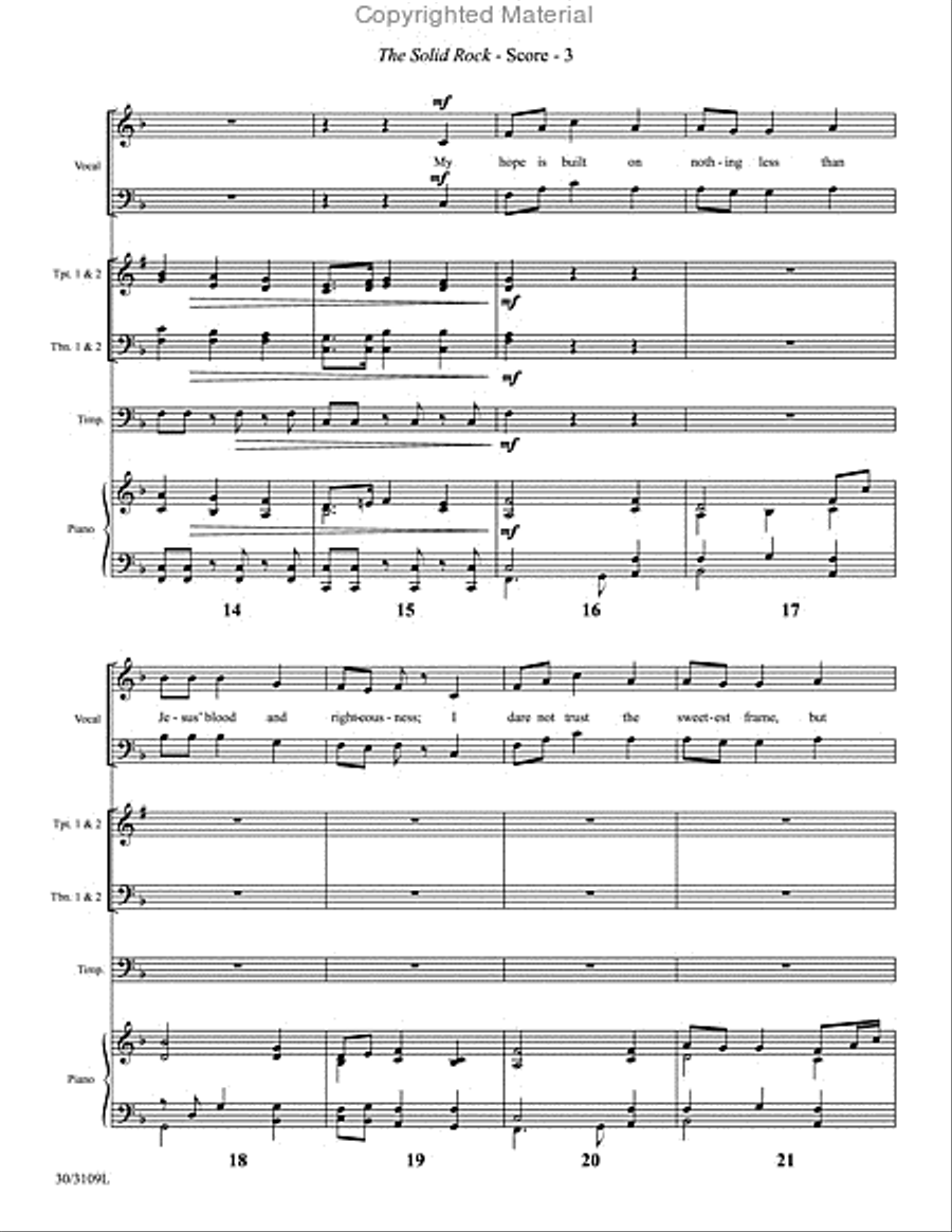 The Solid Rock - Brass Quartet Score and Parts Choir scores gallery preview page 4
