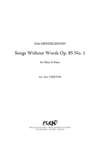 Songs Without Words Op. 85 No. 1 image number null