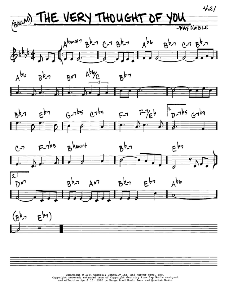 The Very Thought Of You C Instrument scores gallery preview page 1