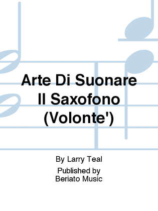 Book cover for Arte Di Suonare Il Saxofono (Volonte')