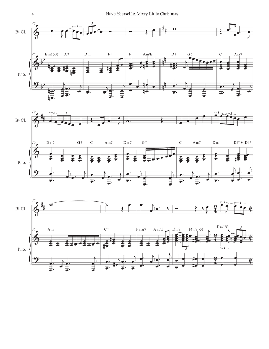 Have Yourself A Merry Little Christmas Clarinet Solo scores gallery preview page 4