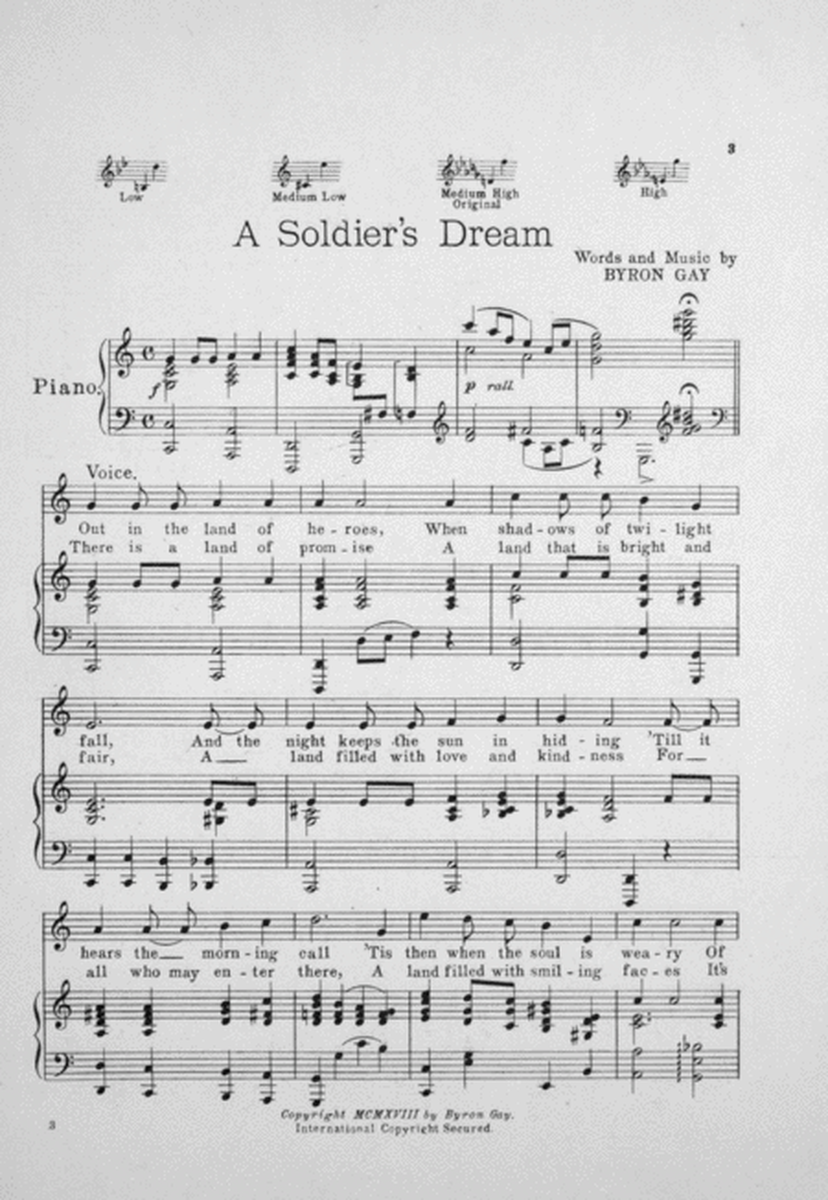 A Soldier's Dream. Song