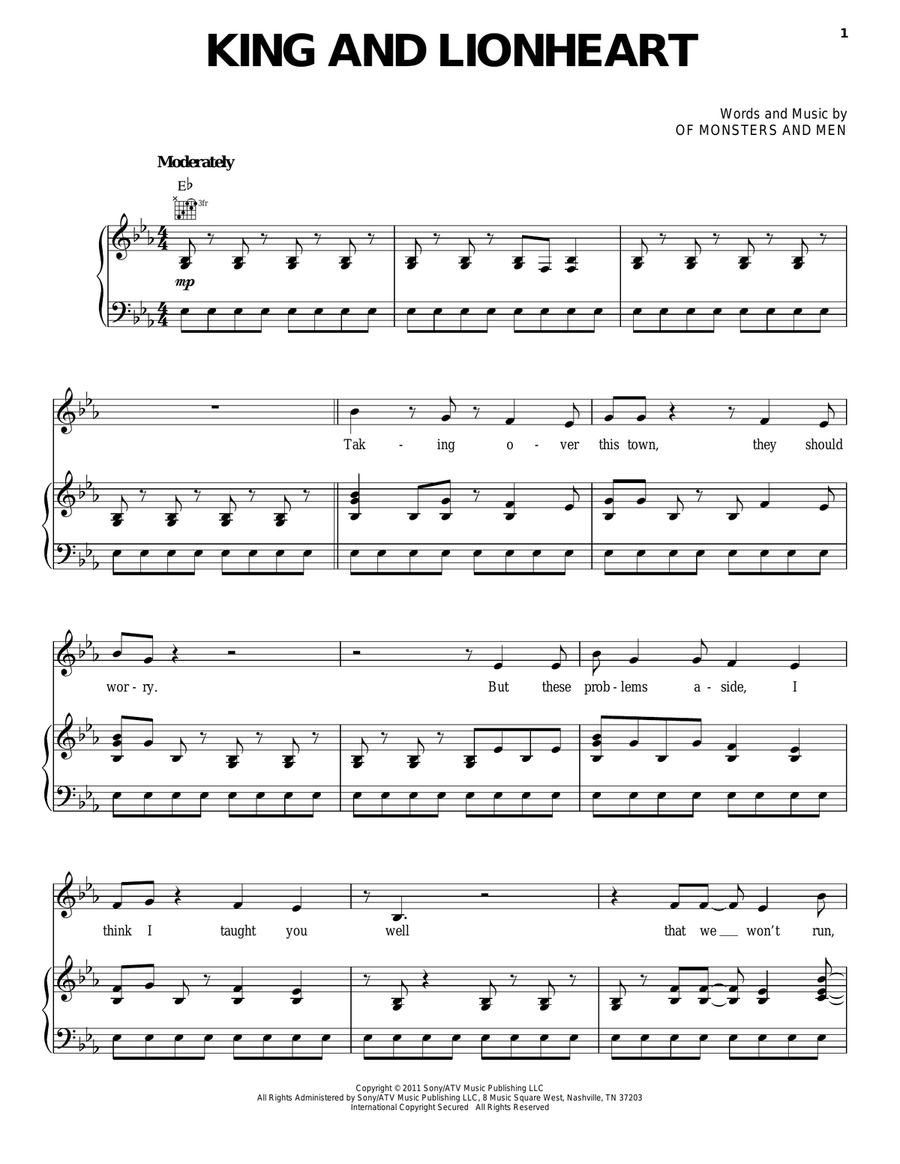 King And Lionheart Acoustic Guitar scores gallery preview page 1