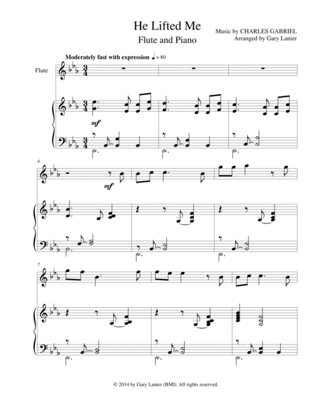 THREE HYMN ARRANGEMENTS for FLUTE and PIANO (Duet – Flute/Piano with Flute Part) image number null