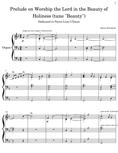 Worship the Lord in the Beauty of Holiness: prelude and hymn image number null