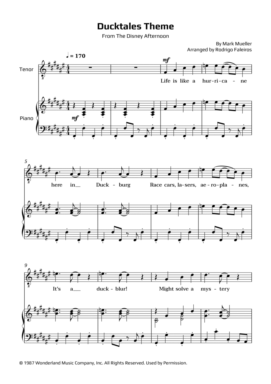 Ducktales Theme Ducktales Theme Chamber Music scores gallery preview page 1