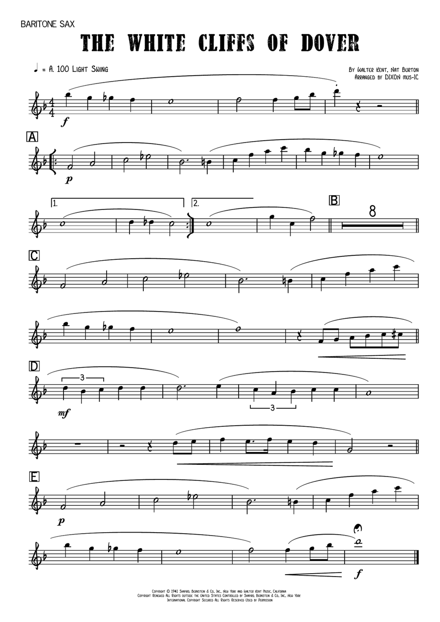 (there'll Be Bluebirds Over) The White Cliffs Of Dover Jazz Ensemble scores gallery preview page 5
