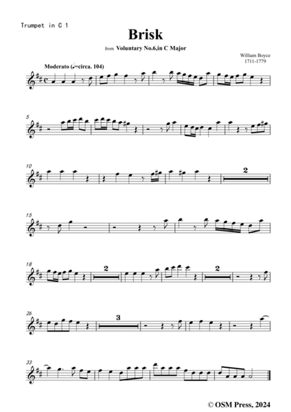 Boyce-Brisk,for Brass Quartet(2 Trumpets,2 Trombones and Timpani) image number null