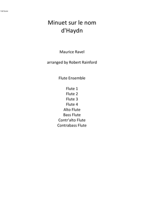 Book cover for Minuet sur le nom d'Haydn