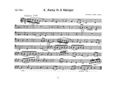 Christmas Carols For Flute Choir/Cond Score - Flute 4